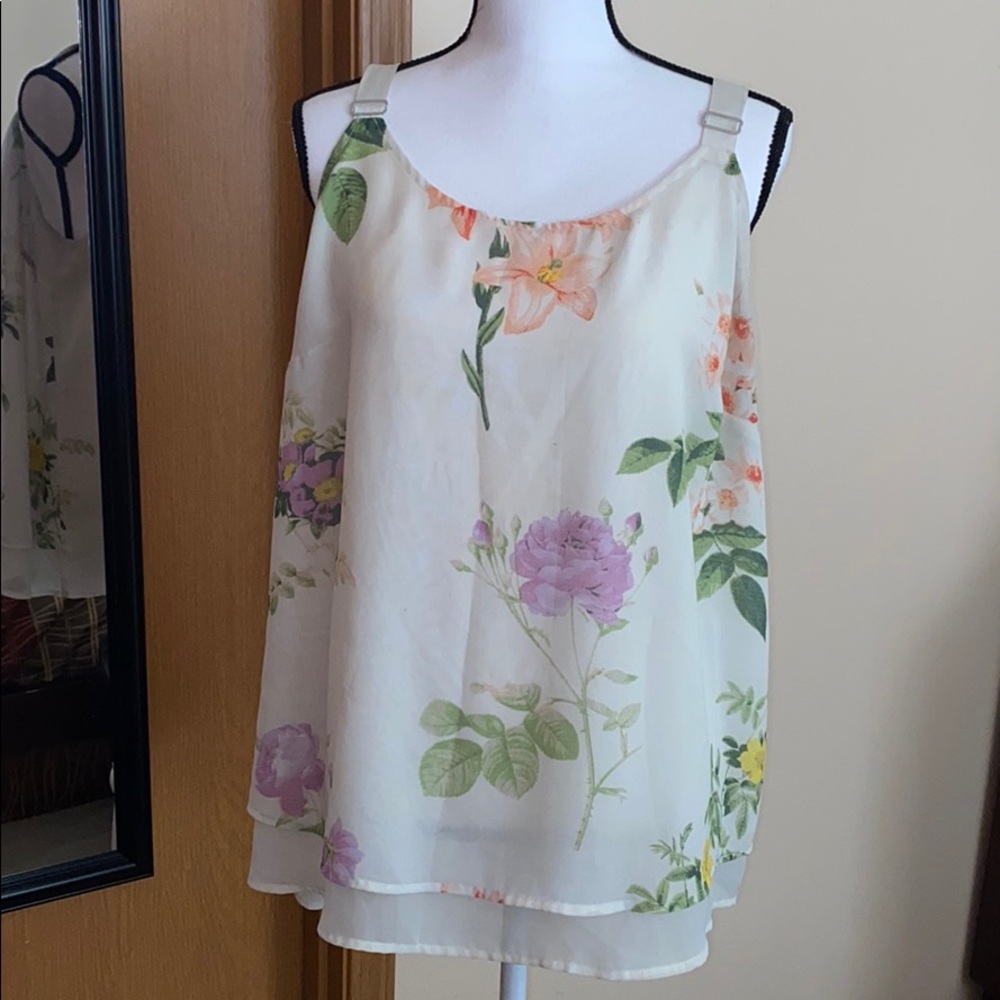 Grosgrain strap flower tank